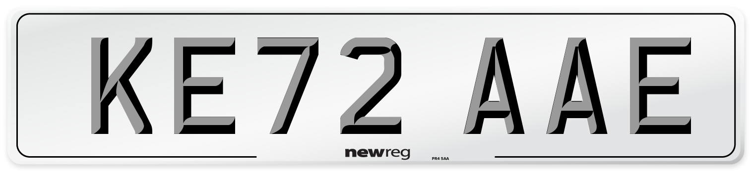 KE72 AAE Number Plate from New Reg